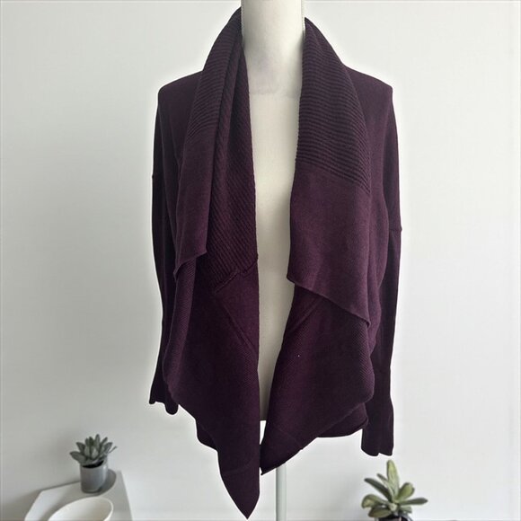 LULULEMON Sit In Lotus Wrap Reversible Heathered Plum Sweater Size 10 - Picture 1 of 9